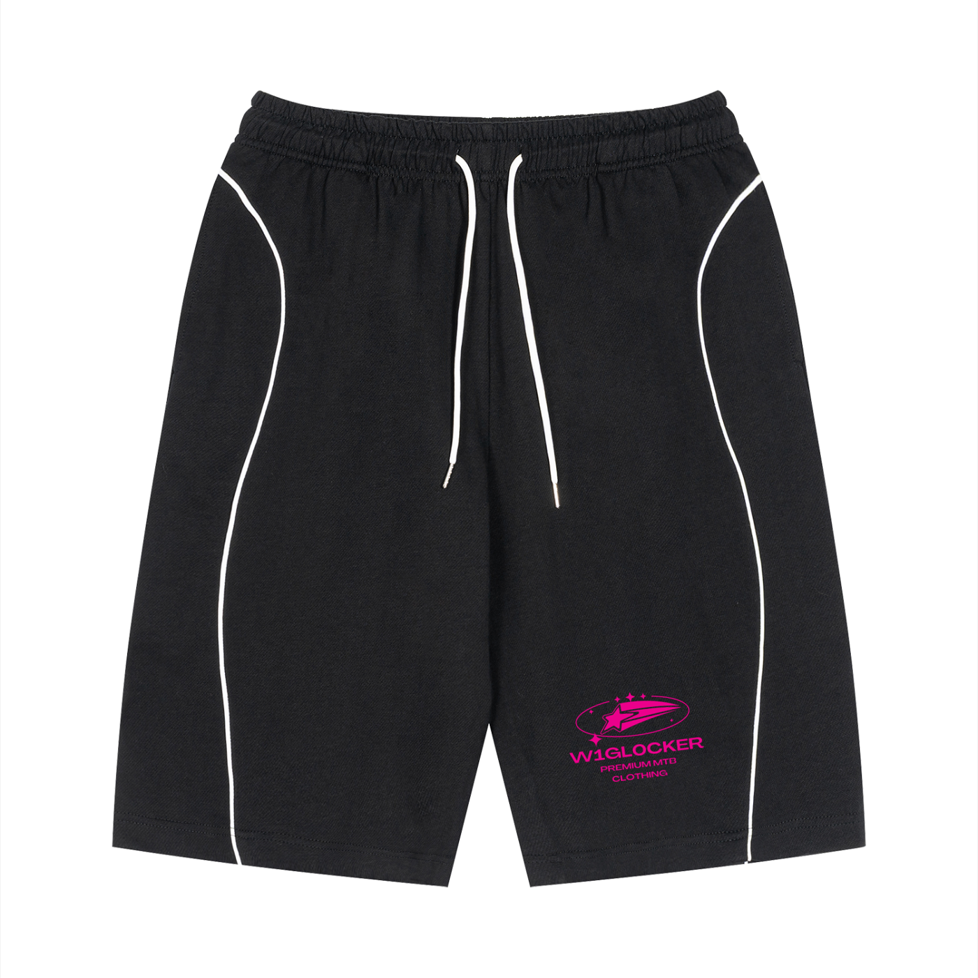 Unisex Piping Drawstring Shorts