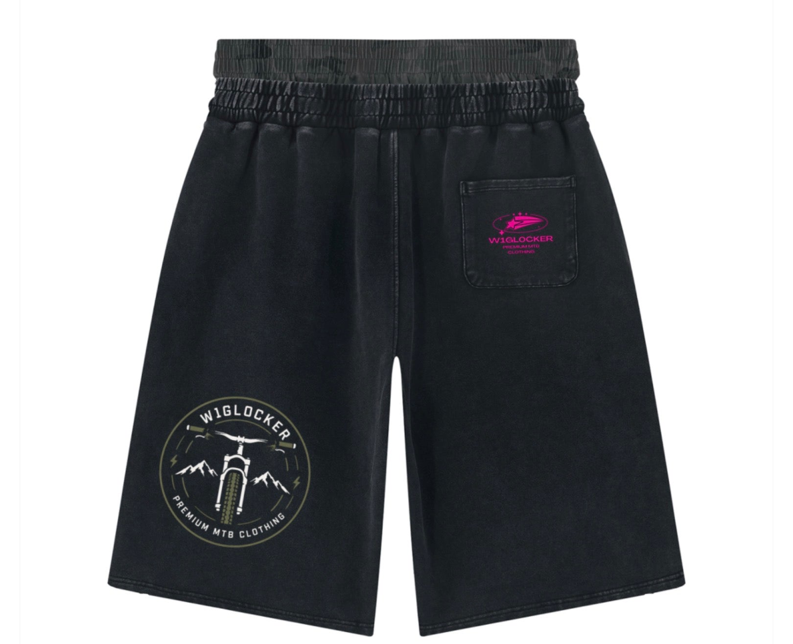 Sagged fabric shorts with built in boxer shorts