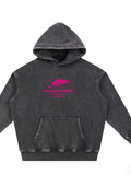 Snow washed black steezy oversized baggy hoodie