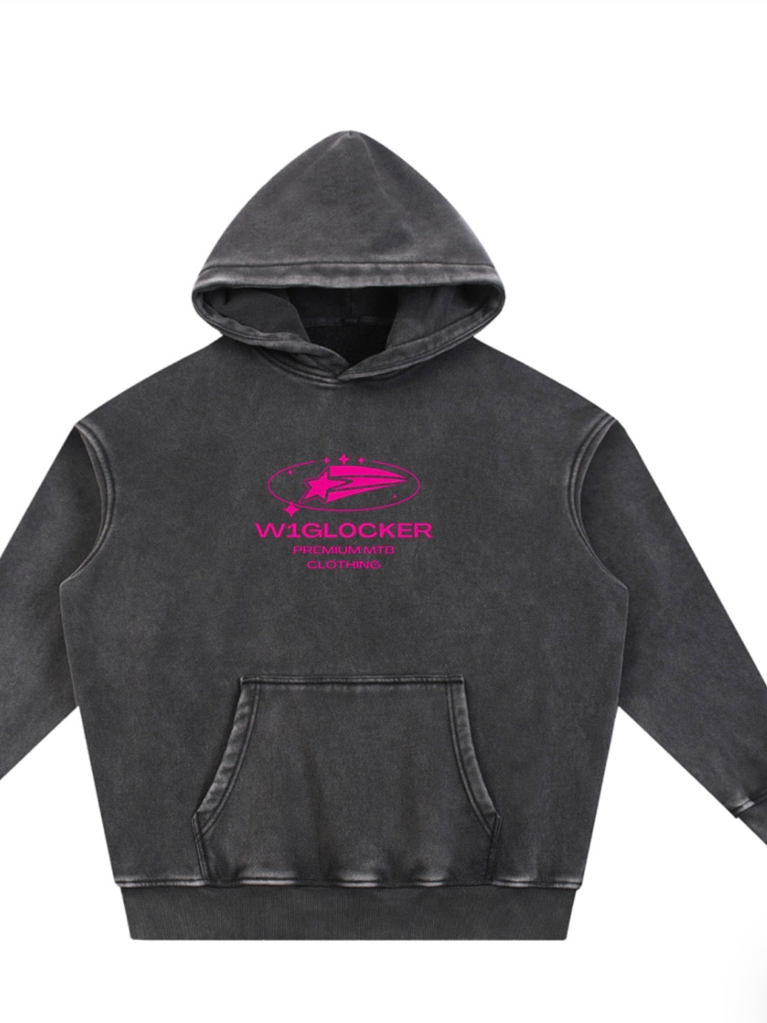 Snow washed black steezy oversized baggy hoodie